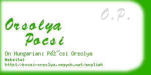 orsolya pocsi business card